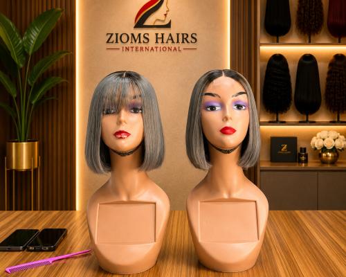 10” Ash Colour Grey Bob Fringe (Bangs)